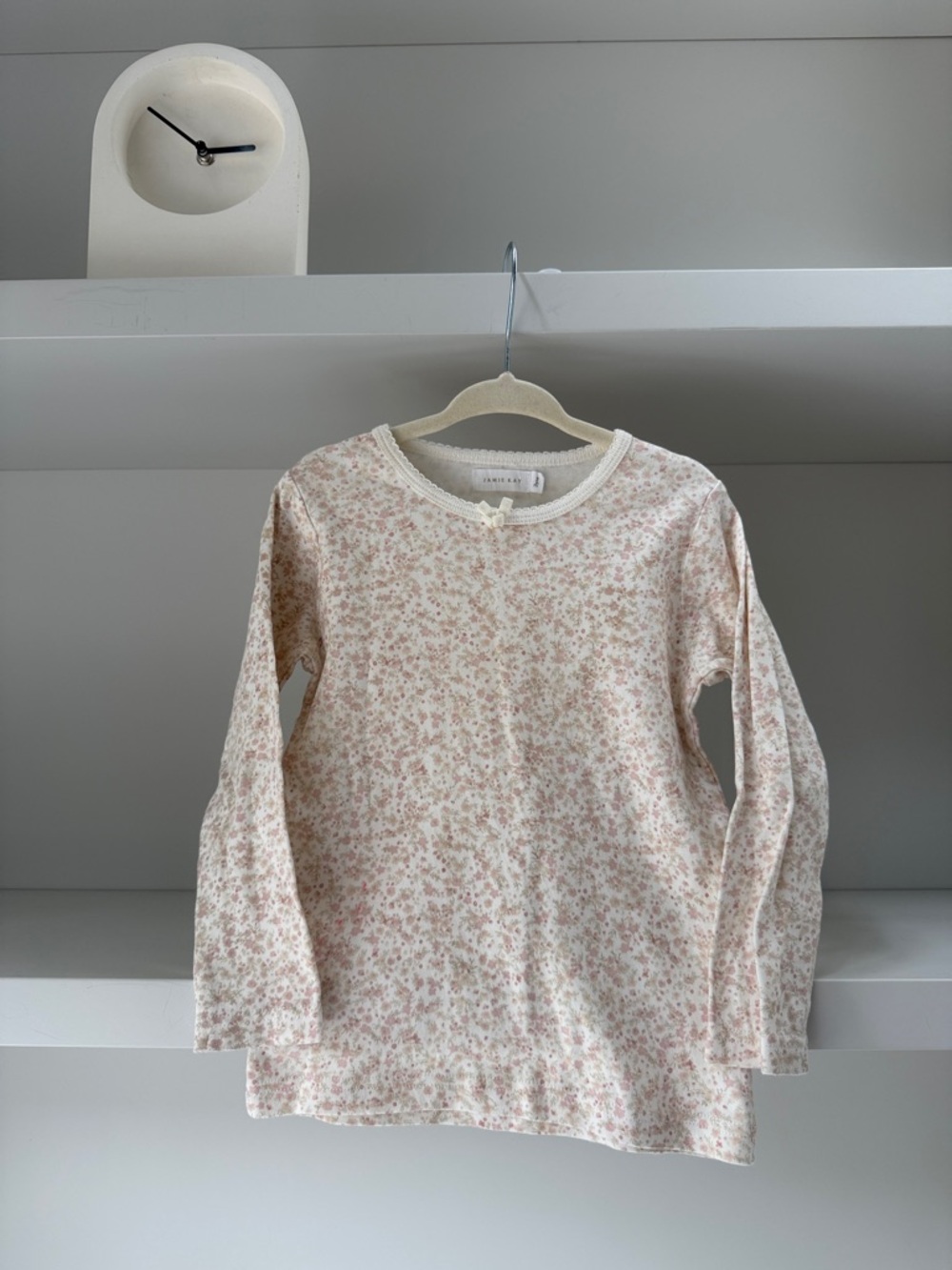 Jamie Kay Long Sleeve Floral Top in Cream and Pink